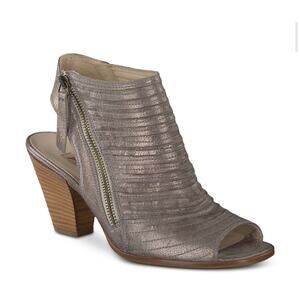 Paul Green in  metallic gray  Cayanne Peep Toe High Heel Booties 8 (US 10.5)
